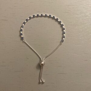 Pandora blue and clear sparkle slider bracelet